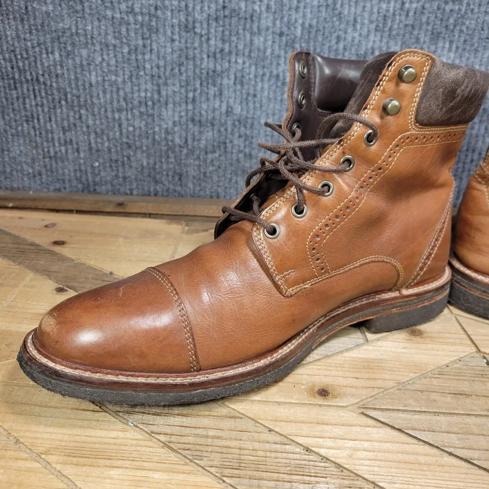 Johnston & Murphy Connelly $200 Men's Cap Toe Boots Size 10 M Crepe Sole 27-1233